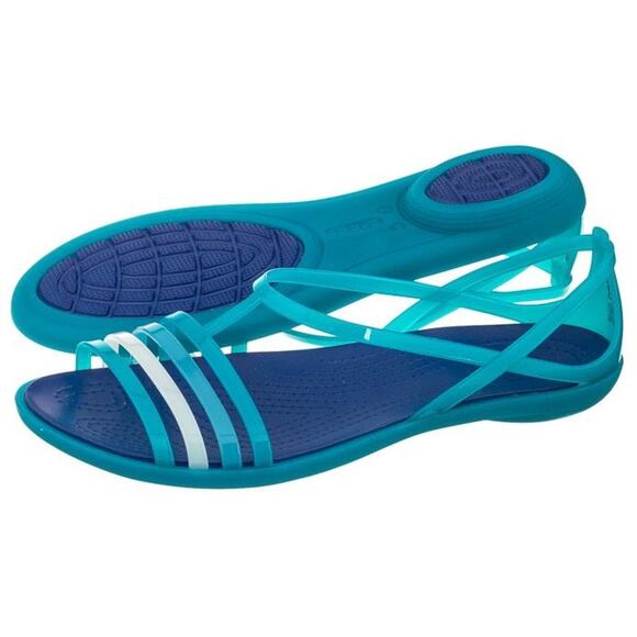 Crocs Women's 8 Turquoise/Cerulean Blue Isabella Sandals Jelly Strappy OS10-1 - Picture 1 of 9